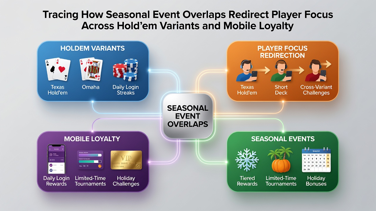 Grafik zu Spielerbewegungen zwischen mobilen Treueprogrammen und verschiedenen Hold'em-Varianten